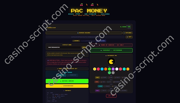 Retro PacMan Multiplayer Web3 Arcade Casino Game