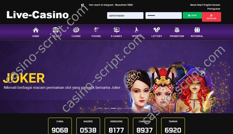 Live casino and Slots and sports full source code